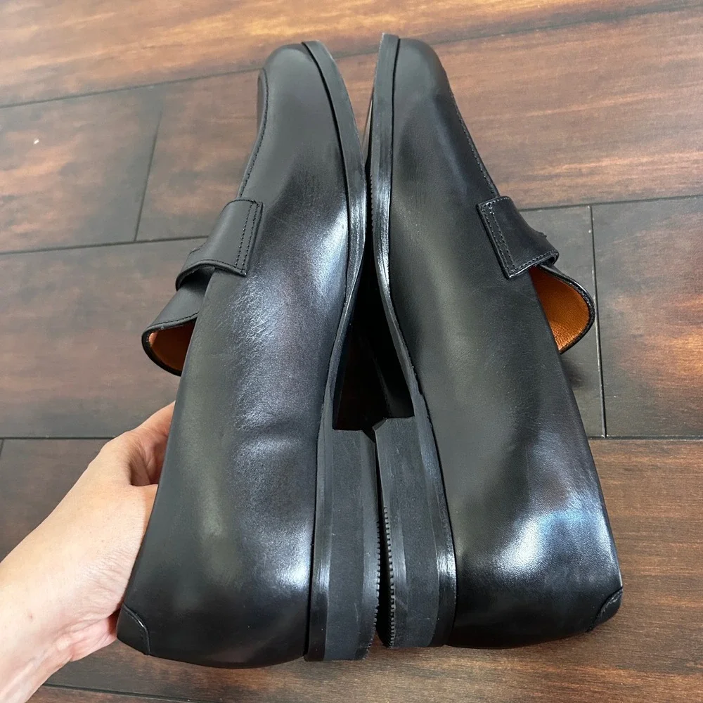 NWOB Wolf & Shepherd Ringer Penny Loafer‎ Men's 11.5 Black Minimalist Old Money